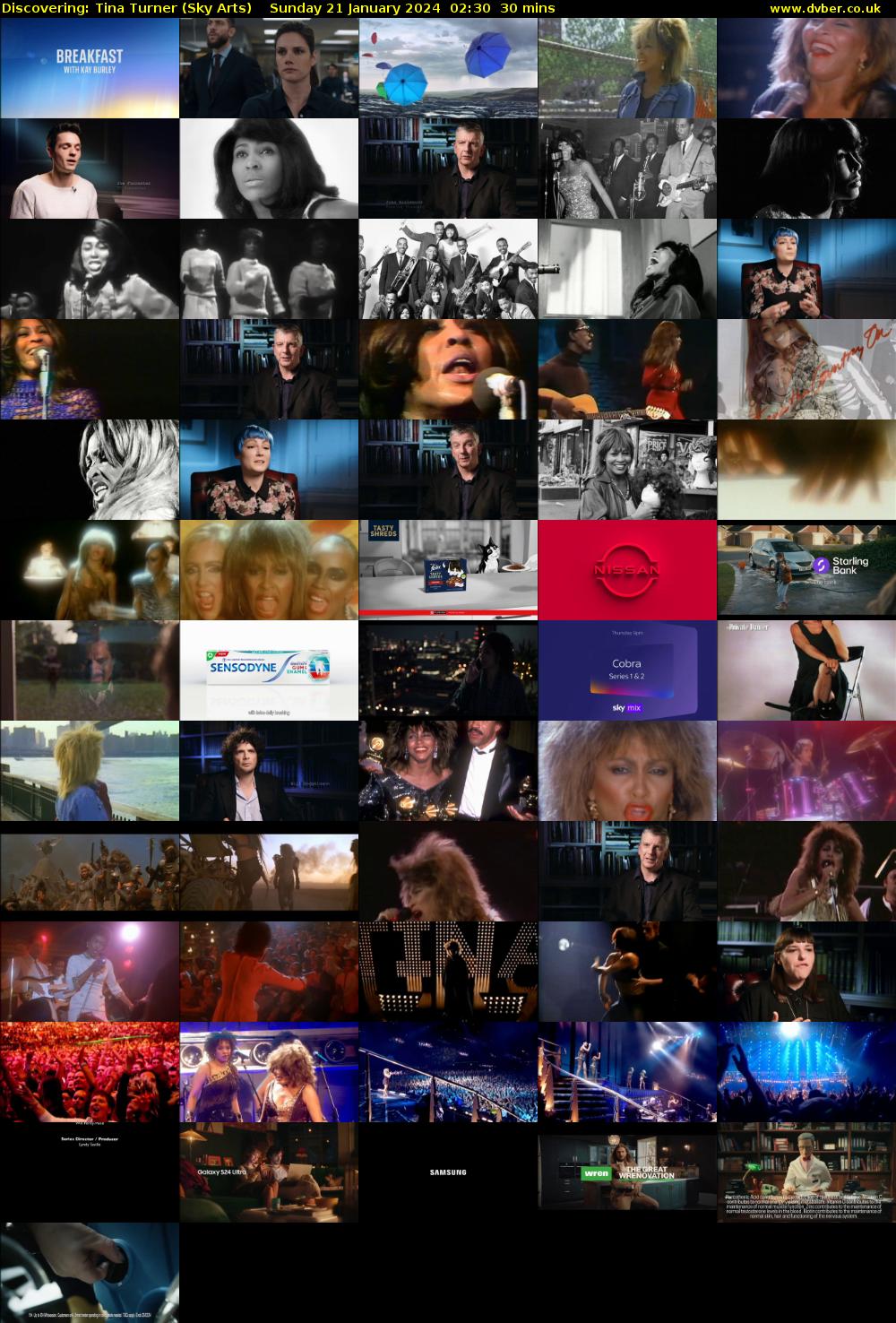 Discovering: Tina Turner (Sky Arts) Sunday 21 January 2024 02:30 - 03:00