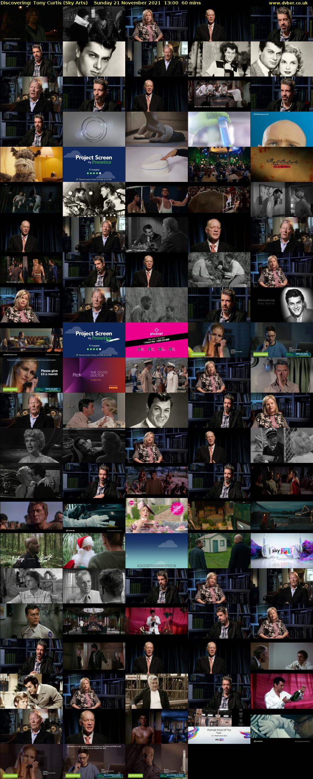 Discovering: Tony Curtis (Sky Arts) Sunday 21 November 2021 13:00 - 14:00