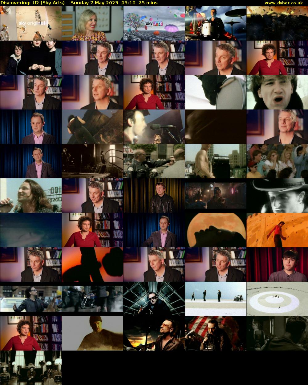 Discovering: U2 (Sky Arts) Sunday 7 May 2023 05:10 - 05:35