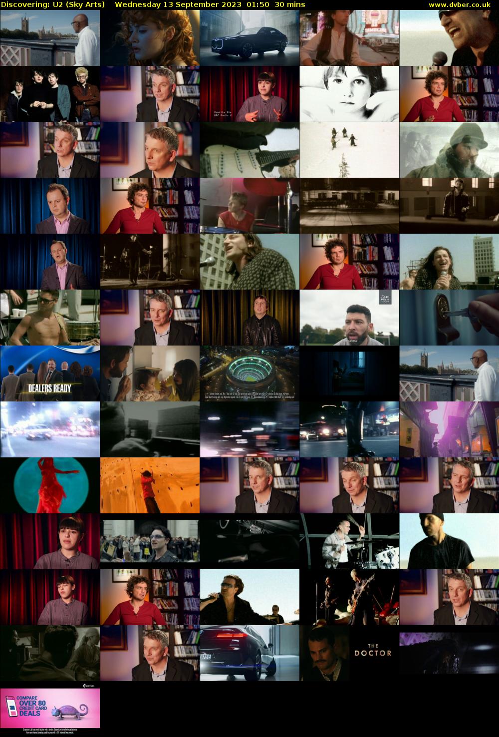 Discovering: U2 (Sky Arts) Wednesday 13 September 2023 01:50 - 02:20