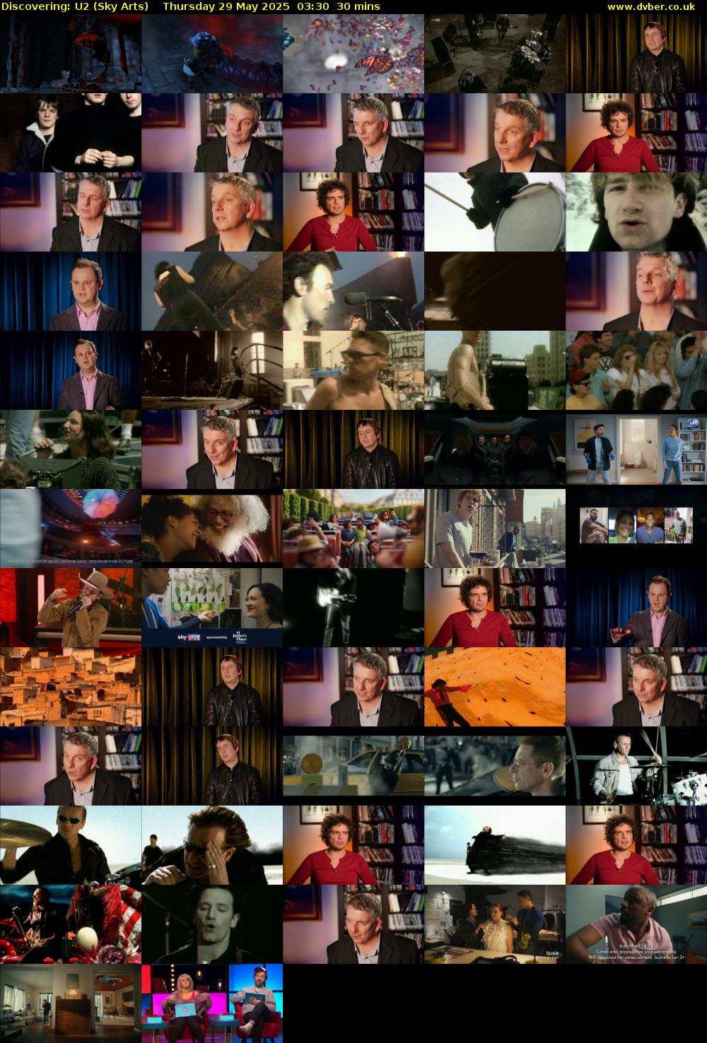 Discovering: U2 (Sky Arts) Thursday 29 May 2025 03:30 - 04:00