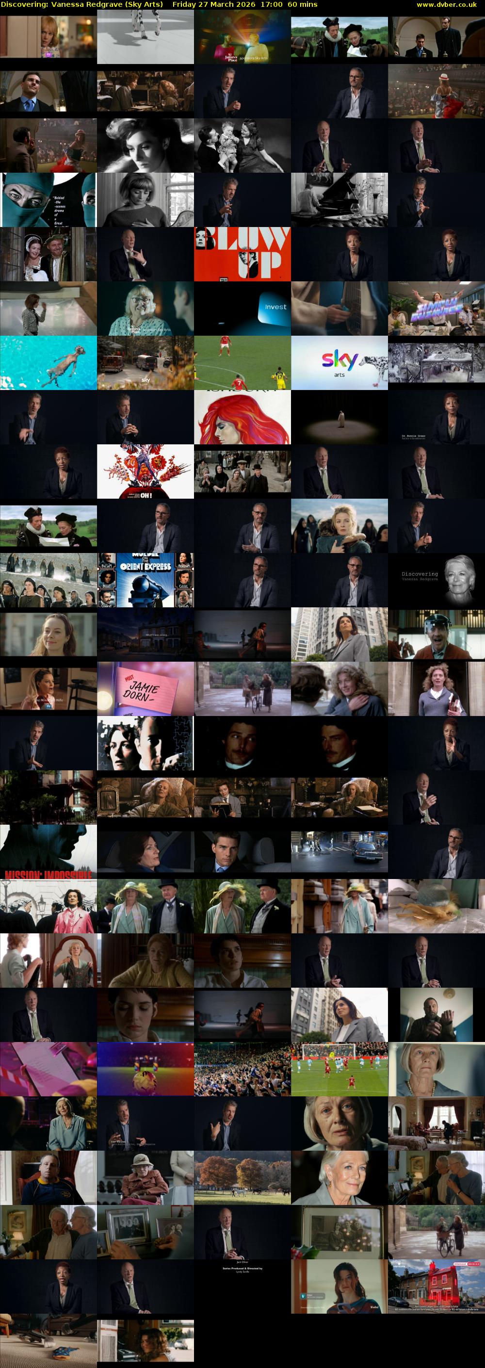 Discovering: Vanessa Redgrave (Sky Arts) Friday 27 March 2026 17:00 - 18:00