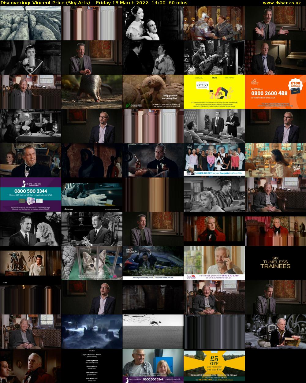 Discovering: Vincent Price (Sky Arts) Friday 18 March 2022 14:00 - 15:00