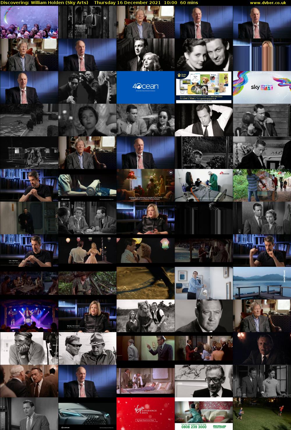 Discovering: William Holden (Sky Arts) Thursday 16 December 2021 10:00 - 11:00