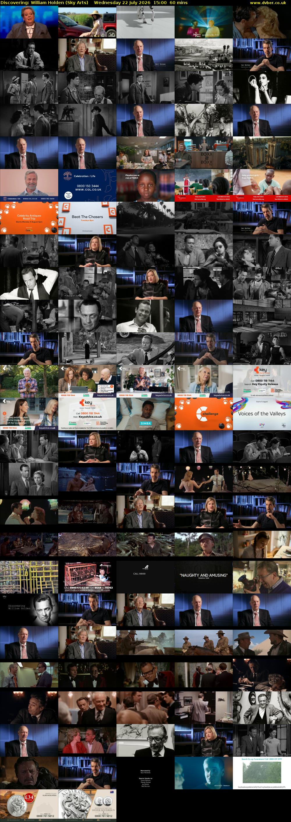 Discovering: William Holden (Sky Arts) Wednesday 22 July 2026 15:00 - 16:00