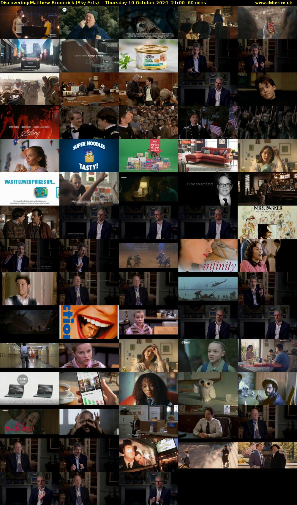 Discovering:Matthew Broderick (Sky Arts) Thursday 10 October 2024 21:00 - 22:00