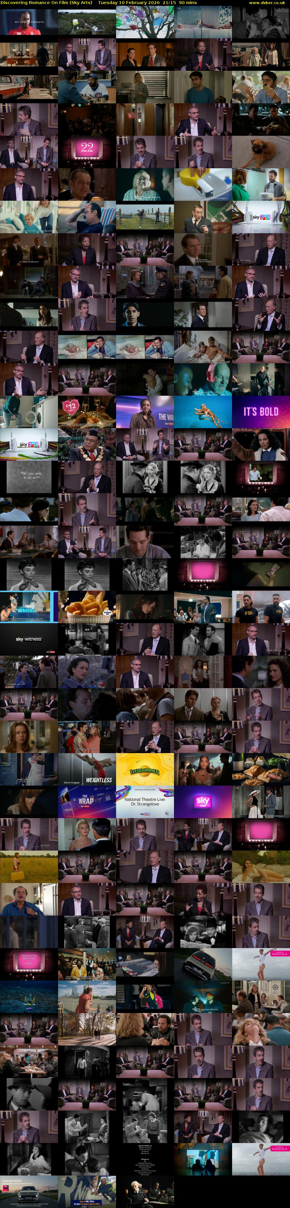 Discovering Romance On Film (Sky Arts) Tuesday 10 February 2026 21:15 - 22:45