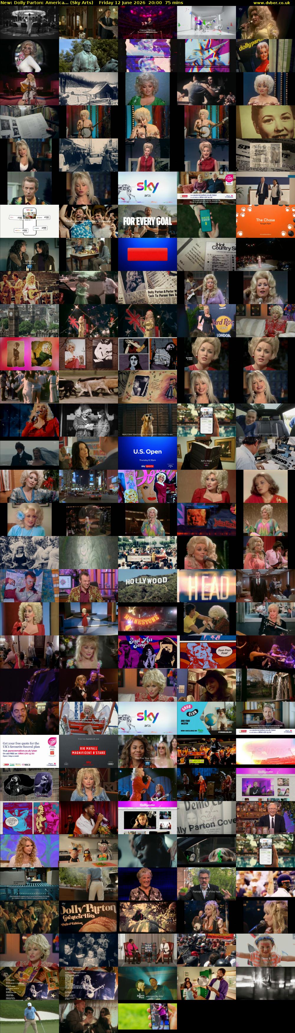 Dolly Parton: America... (Sky Arts) Friday 12 June 2026 20:00 - 21:15