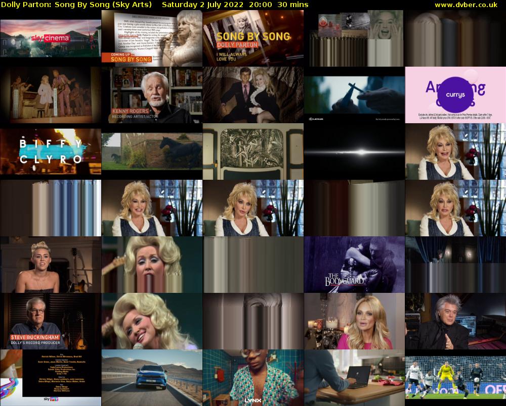 Dolly Parton: Song By Song (Sky Arts) Saturday 2 July 2022 20:00 - 20:30
