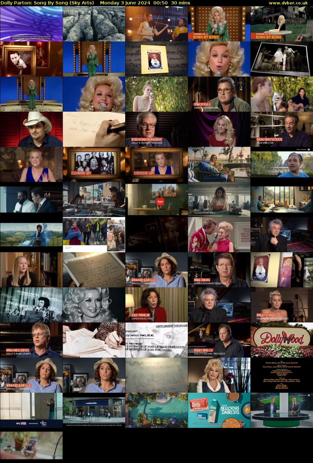 Dolly Parton: Song By Song (Sky Arts) Monday 3 June 2024 00:50 - 01:20
