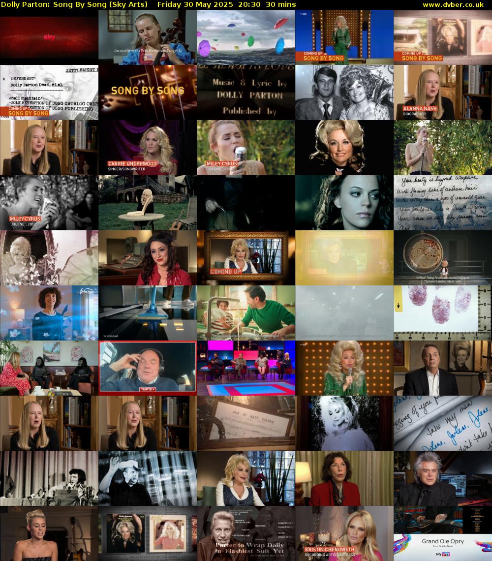 Dolly Parton: Song By Song (Sky Arts) Friday 30 May 2025 20:30 - 21:00