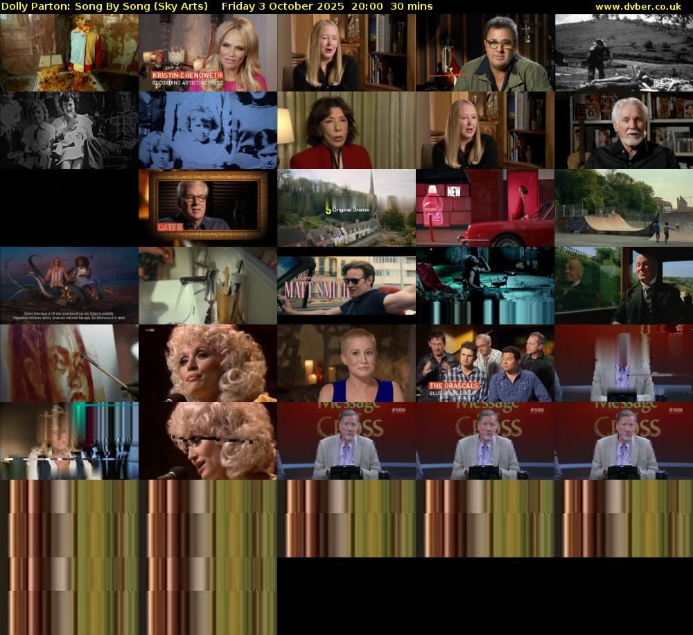Dolly Parton: Song By Song (Sky Arts) Friday 3 October 2025 20:00 - 20:30