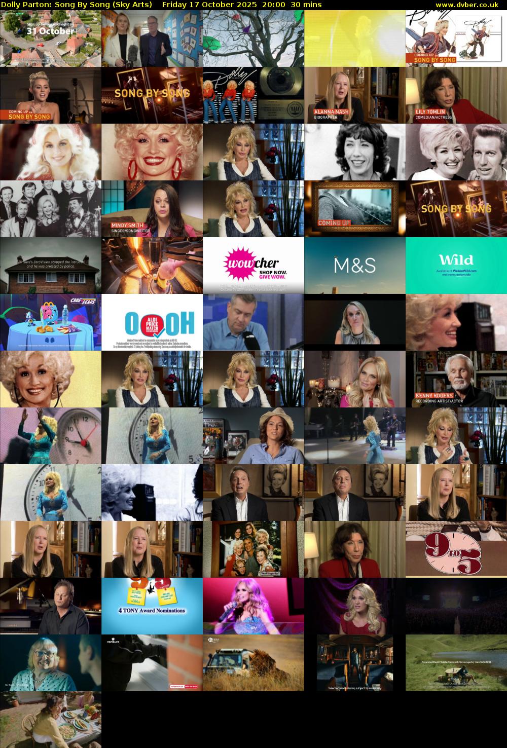 Dolly Parton: Song By Song (Sky Arts) Friday 17 October 2025 20:00 - 20:30