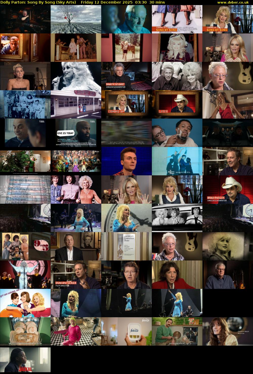 Dolly Parton: Song By Song (Sky Arts) Friday 12 December 2025 03:30 - 04:00