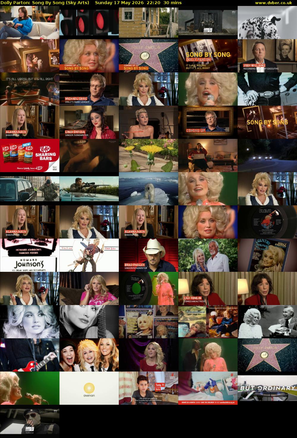 Dolly Parton: Song By Song (Sky Arts) Sunday 17 May 2026 22:20 - 22:50