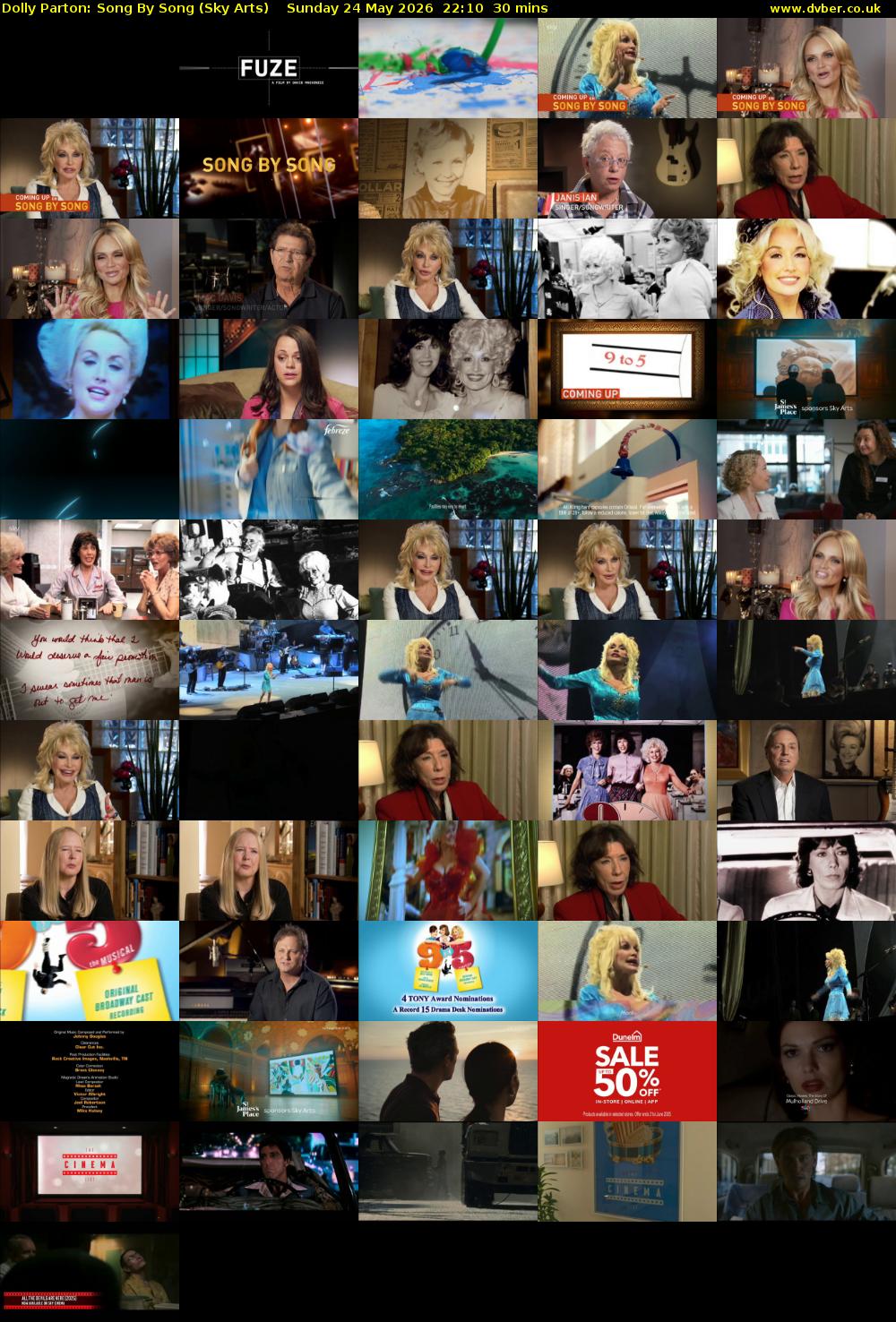 Dolly Parton: Song By Song (Sky Arts) Sunday 24 May 2026 22:10 - 22:40