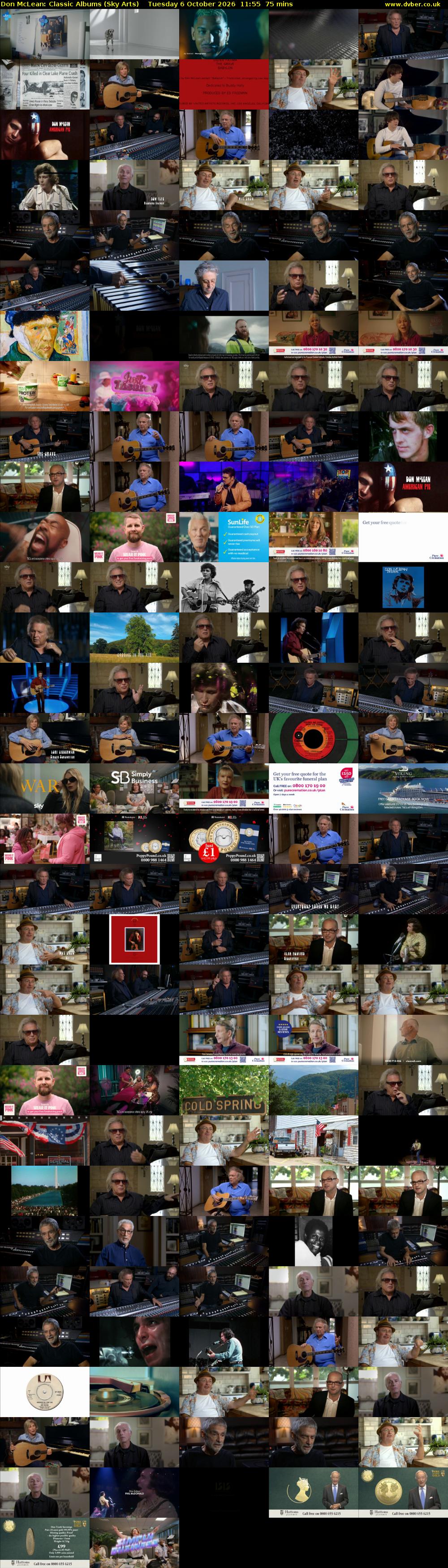 Don McLean: Classic Albums (Sky Arts) Tuesday 6 October 2026 11:55 - 13:10