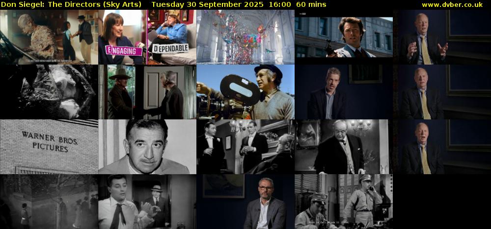 Don Siegel: The Directors (Sky Arts) Tuesday 30 September 2025 16:00 - 17:00
