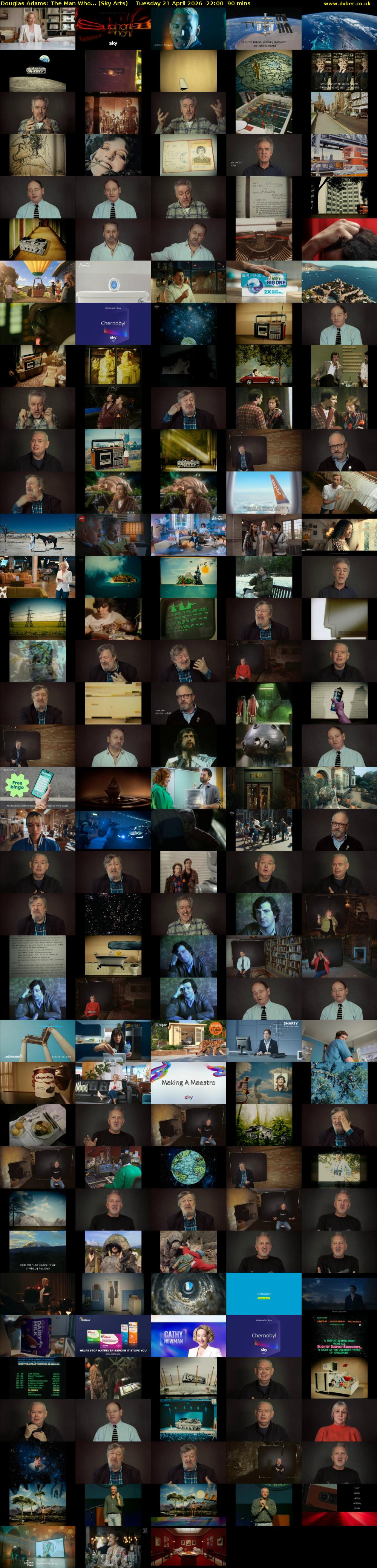 Douglas Adams: The Man Who... (Sky Arts) Tuesday 21 April 2026 22:00 - 23:30