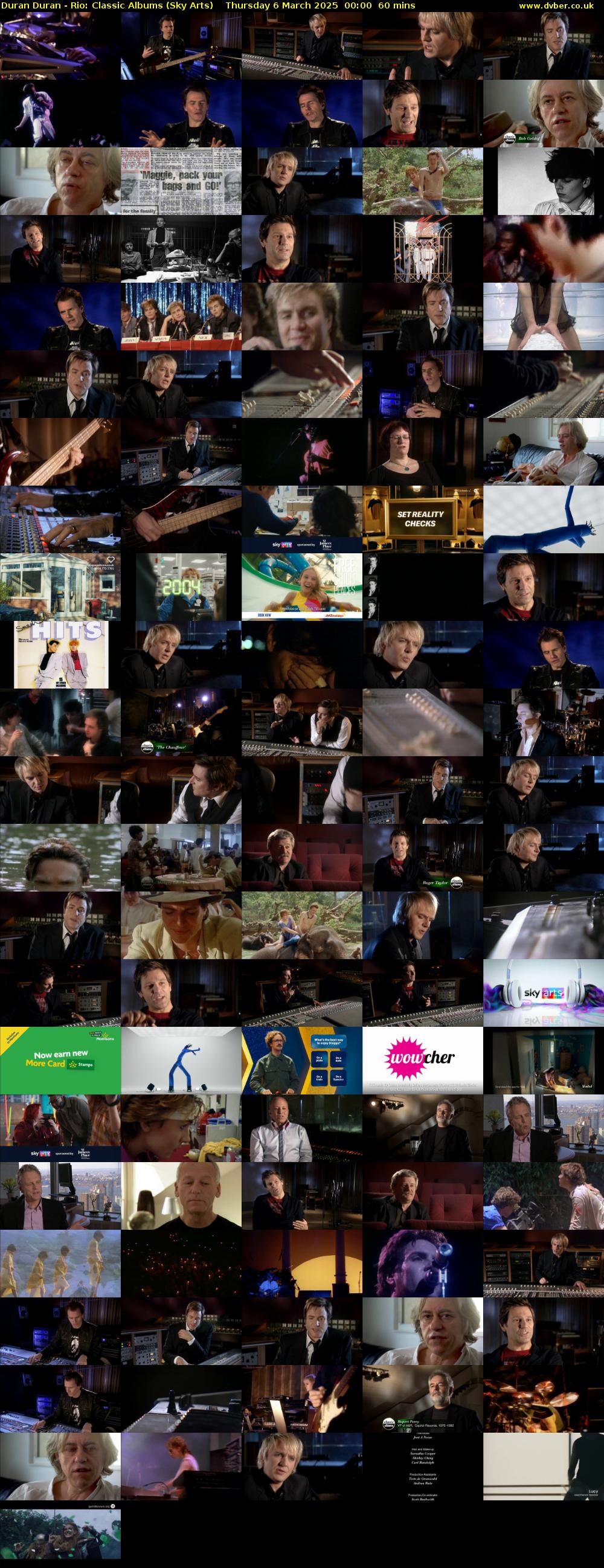 Duran Duran - Rio: Classic Albums (Sky Arts) Thursday 6 March 2025 00:00 - 01:00