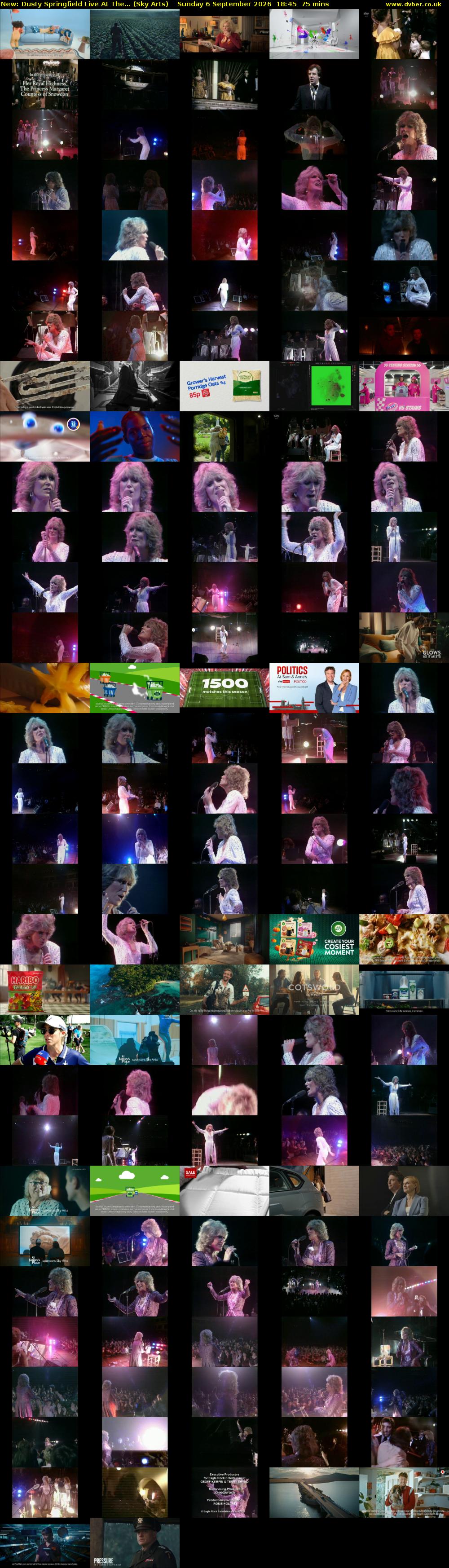 Dusty Springfield Live At The... (Sky Arts) Sunday 6 September 2026 18:45 - 20:00