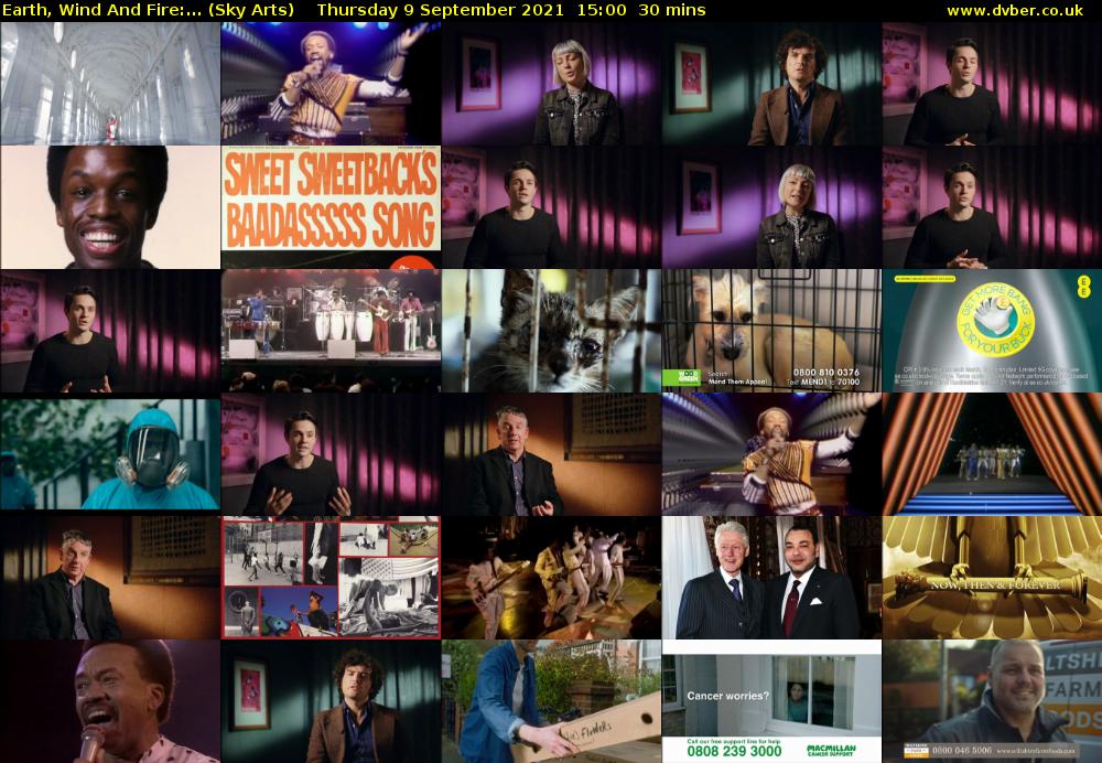 Earth, Wind And Fire:... (Sky Arts) Thursday 9 September 2021 16:00 - 16:30