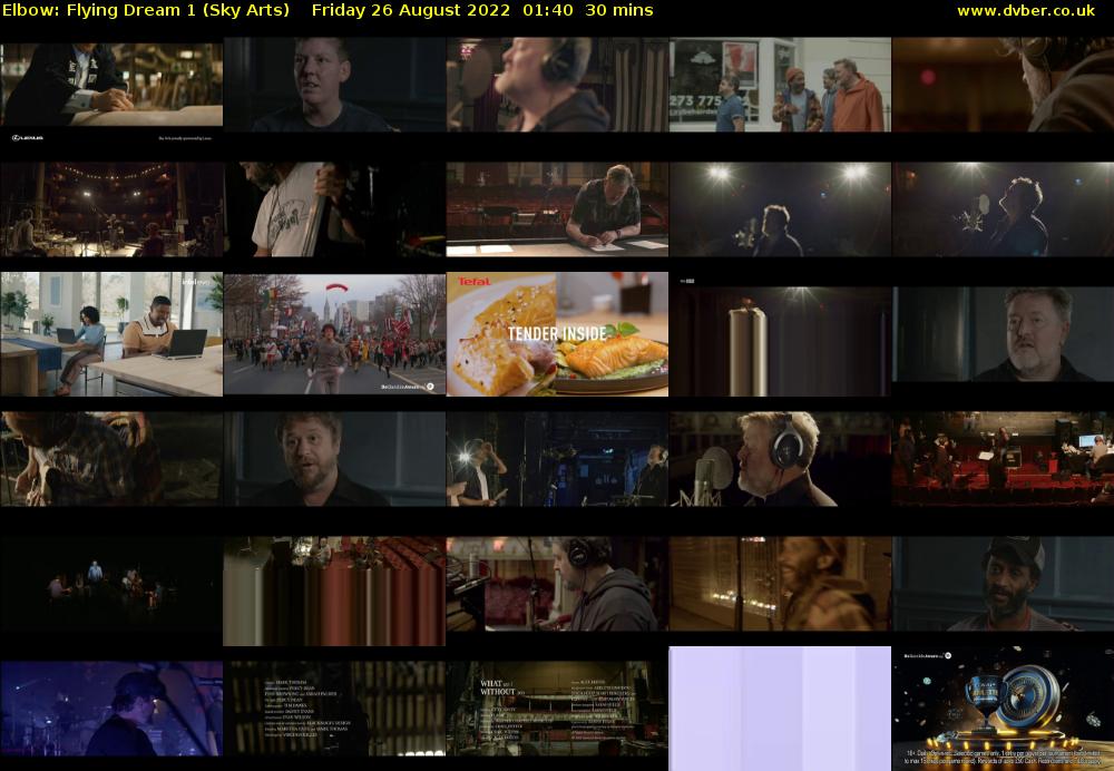 Elbow: Flying Dream 1 (Sky Arts) Friday 26 August 2022 01:40 - 02:10
