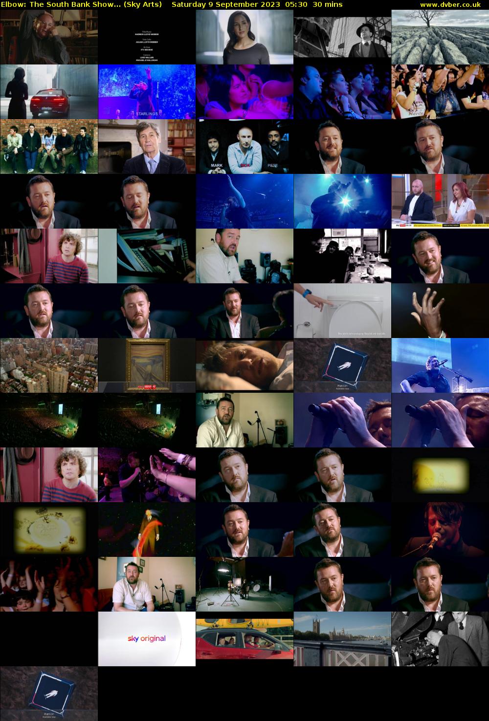 Elbow: The South Bank Show... (Sky Arts) Saturday 9 September 2023 05:30 - 06:00