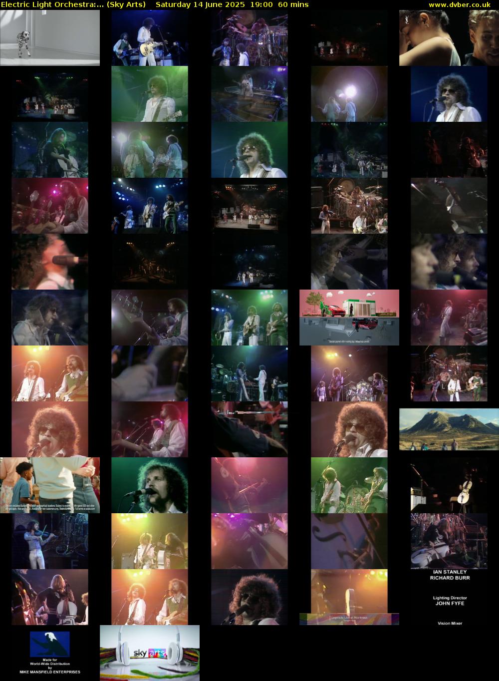 Electric Light Orchestra:... (Sky Arts) Saturday 14 June 2025 19:00 - 20:00