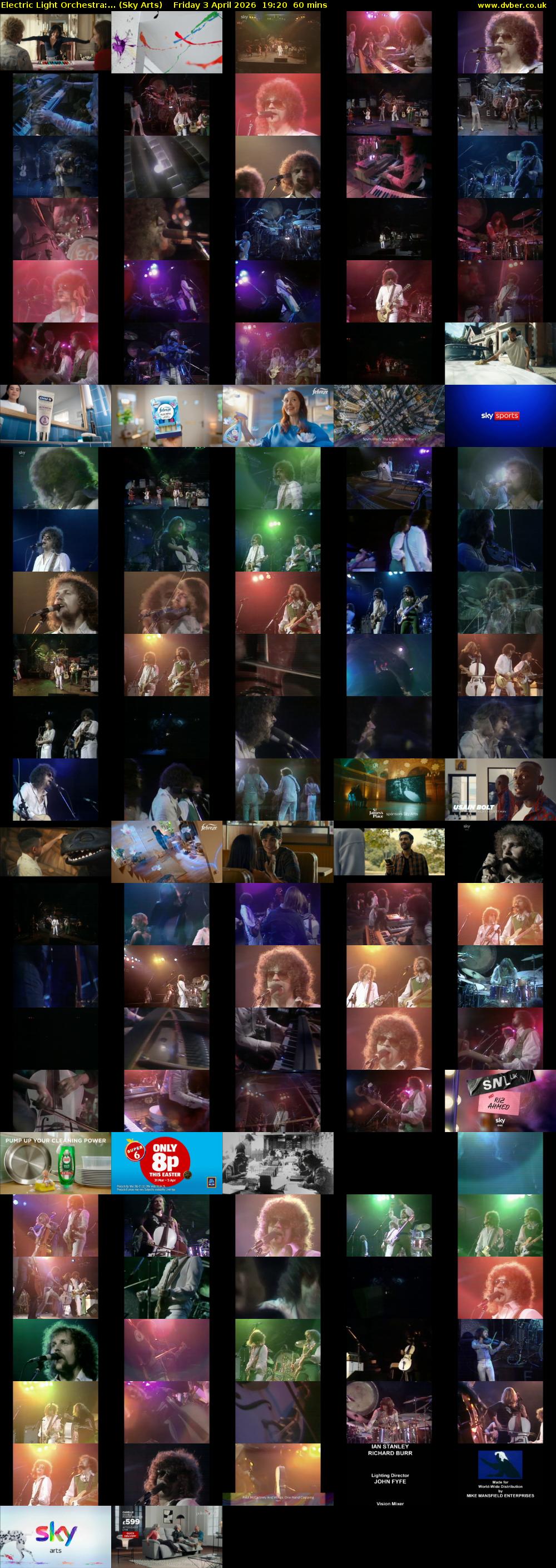 Electric Light Orchestra:... (Sky Arts) Friday 3 April 2026 19:20 - 20:20