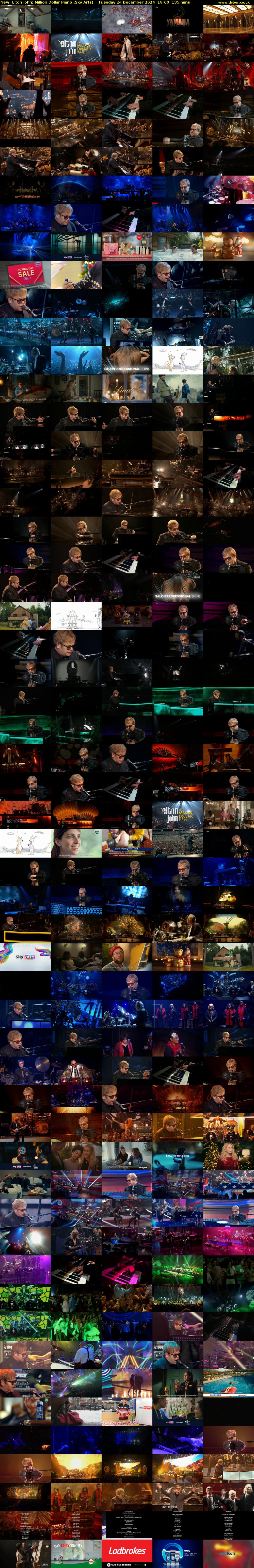 Elton John: Million Dollar Piano (Sky Arts) Tuesday 24 December 2024 19:00 - 21:15