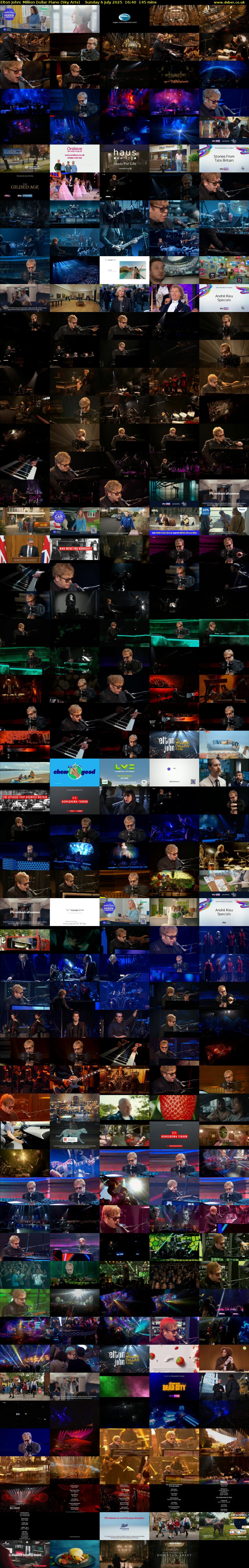 Elton John: Million Dollar Piano (Sky Arts) Sunday 6 July 2025 16:40 - 19:05
