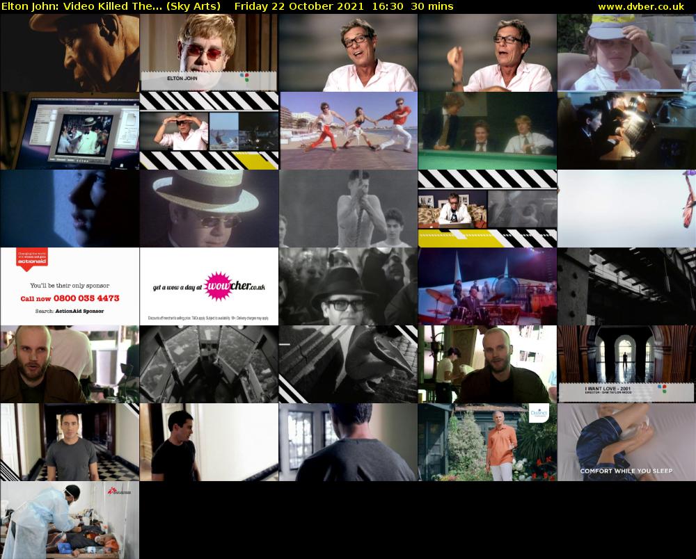 Elton John: Video Killed The... (Sky Arts) Friday 22 October 2021 16:30 - 17:00