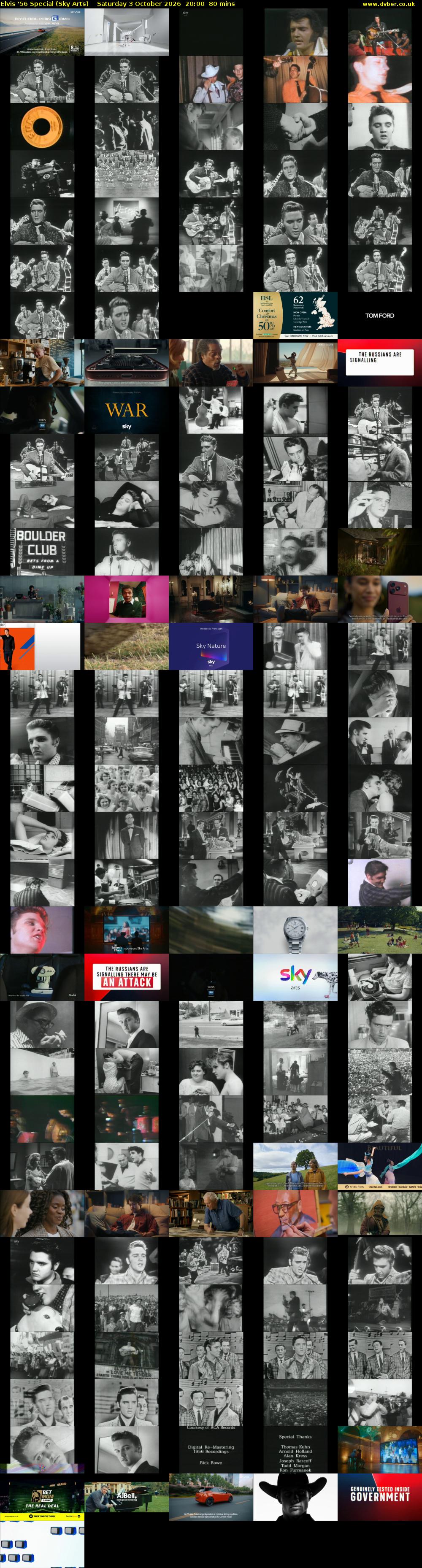 Elvis '56 Special (Sky Arts) Saturday 3 October 2026 20:00 - 21:20
