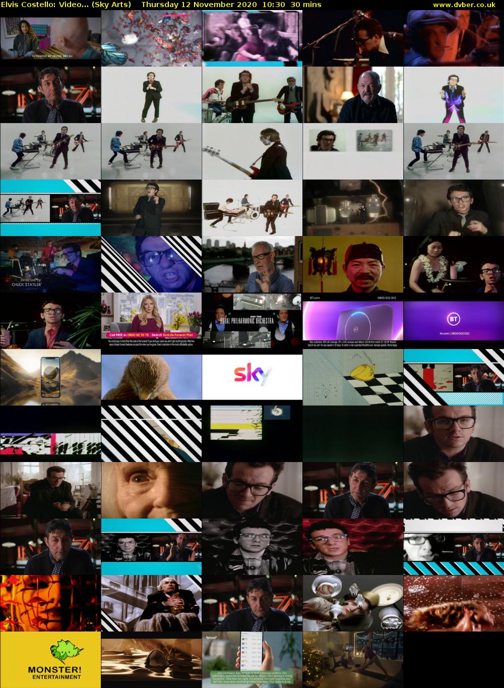 Elvis Costello: Video... (Sky Arts) Thursday 12 November 2020 10:30 - 11:00