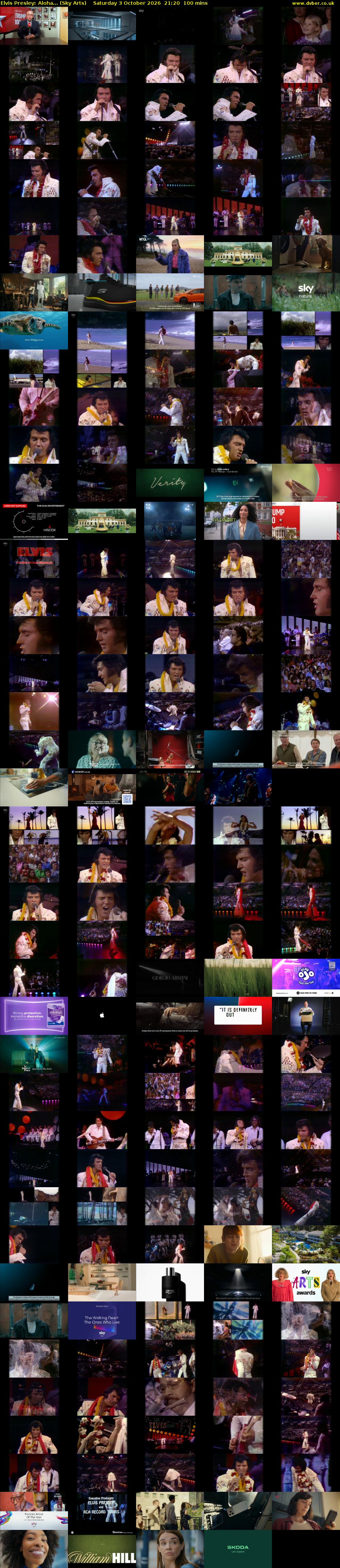 Elvis Presley: Aloha... (Sky Arts) Saturday 3 October 2026 21:20 - 23:00