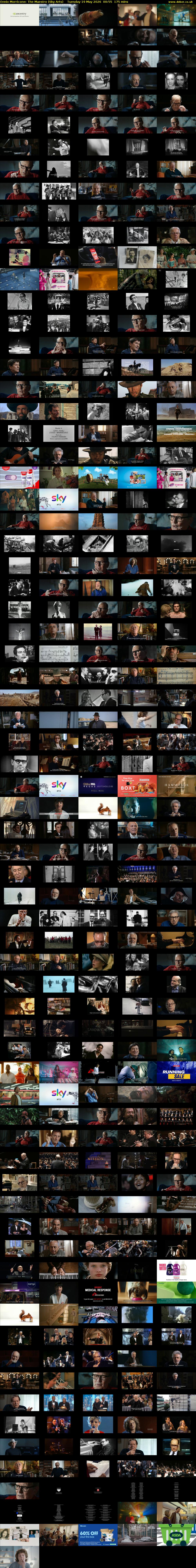 Ennio Morricone: The Maestro (Sky Arts) Tuesday 19 May 2026 00:55 - 03:50