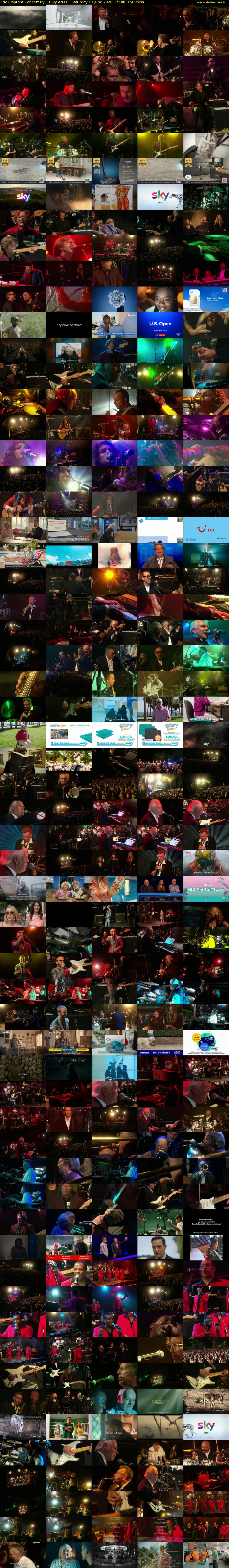 Eric Clapton: Concert By... (Sky Arts) Saturday 13 June 2026 15:40 - 18:10