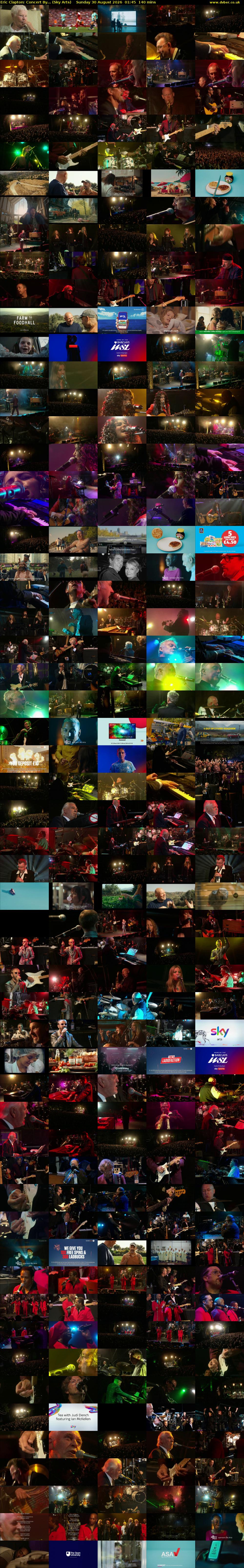Eric Clapton: Concert By... (Sky Arts) Sunday 30 August 2026 01:45 - 04:05