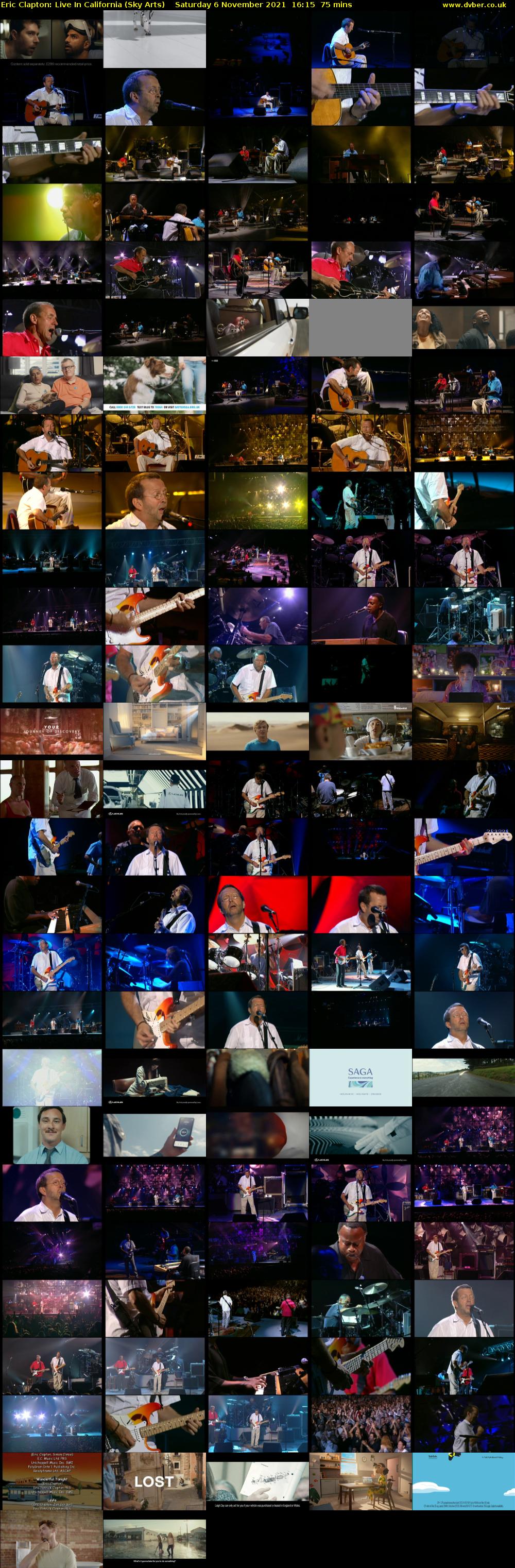 Eric Clapton: Live In California (Sky Arts) Saturday 6 November 2021 16:15 - 17:30