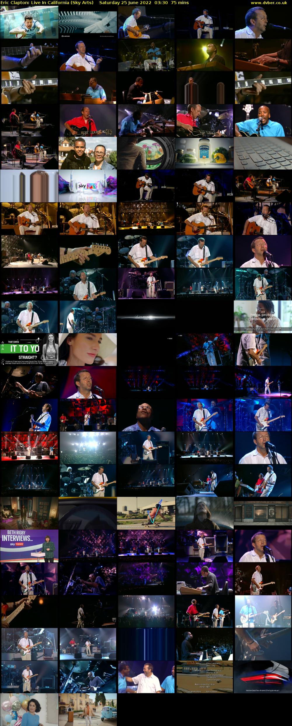 Eric Clapton: Live In California (Sky Arts) Saturday 25 June 2022 03:30 - 04:45