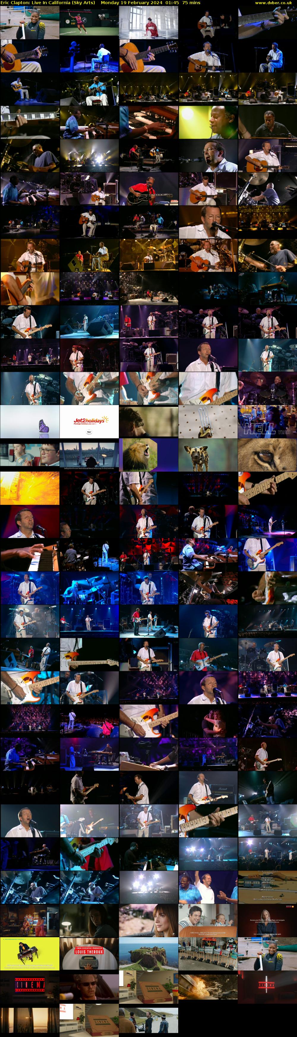 Eric Clapton: Live In California (Sky Arts) Monday 19 February 2024 01:45 - 03:00