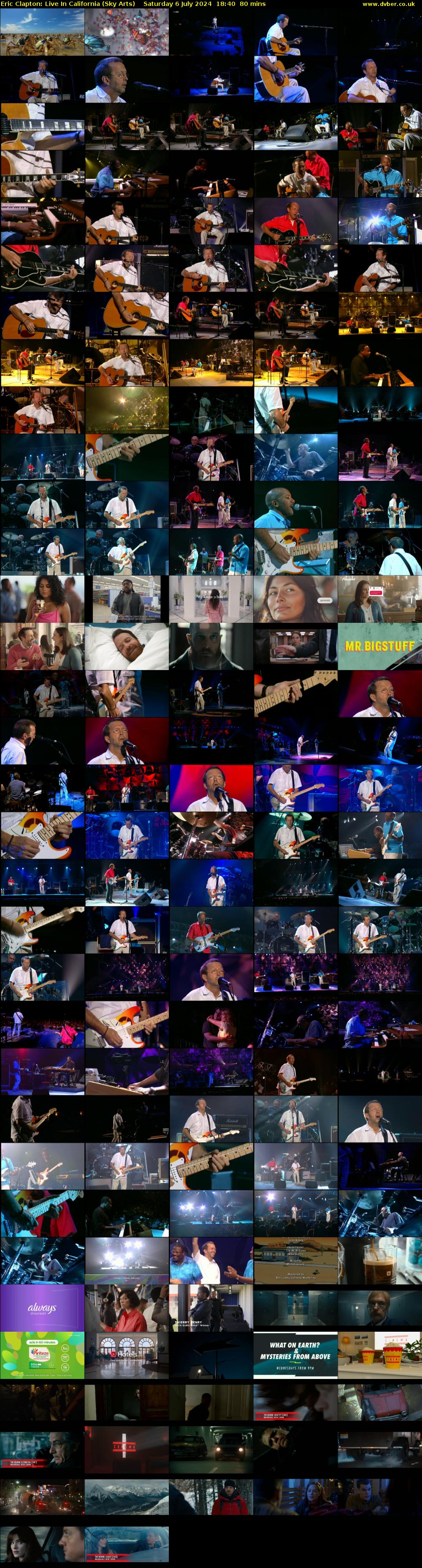 Eric Clapton: Live In California (Sky Arts) Saturday 6 July 2024 18:40 - 20:00