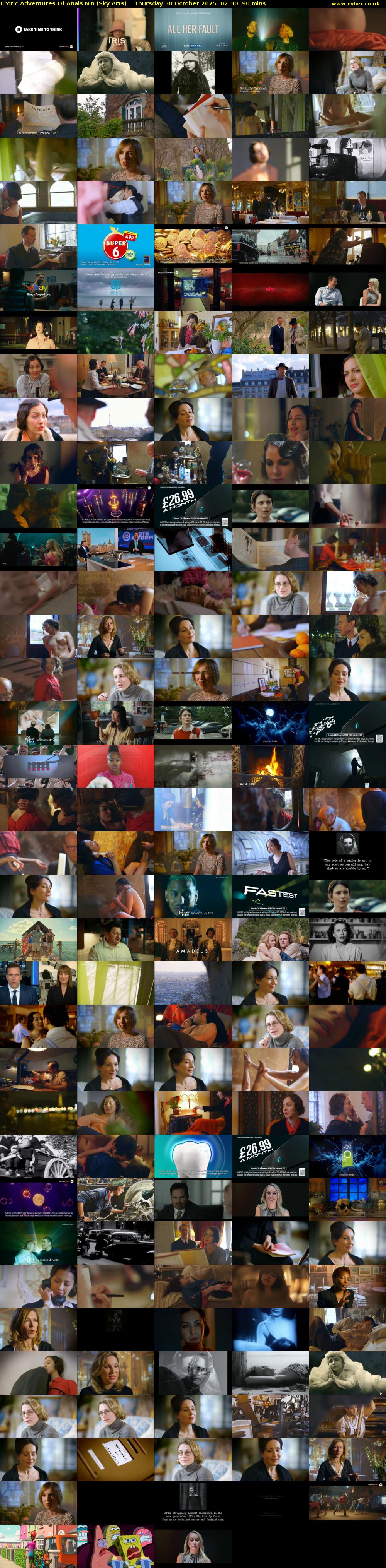 Erotic Adventures Of Anais Nin (Sky Arts) Thursday 30 October 2025 02:30 - 04:00