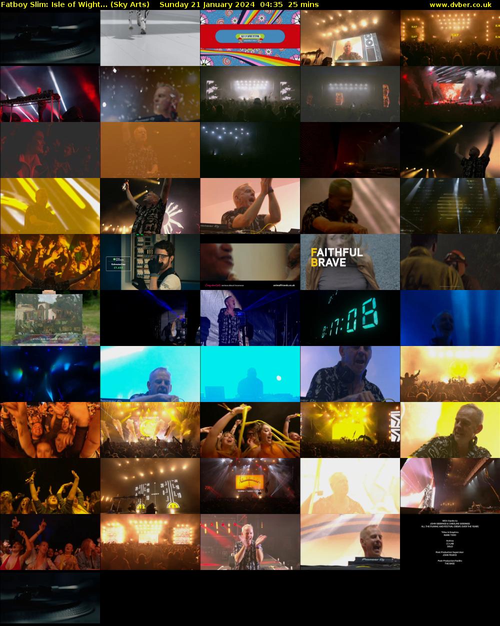 Fatboy Slim: Isle of Wight... (Sky Arts) Sunday 21 January 2024 04:35 - 05:00