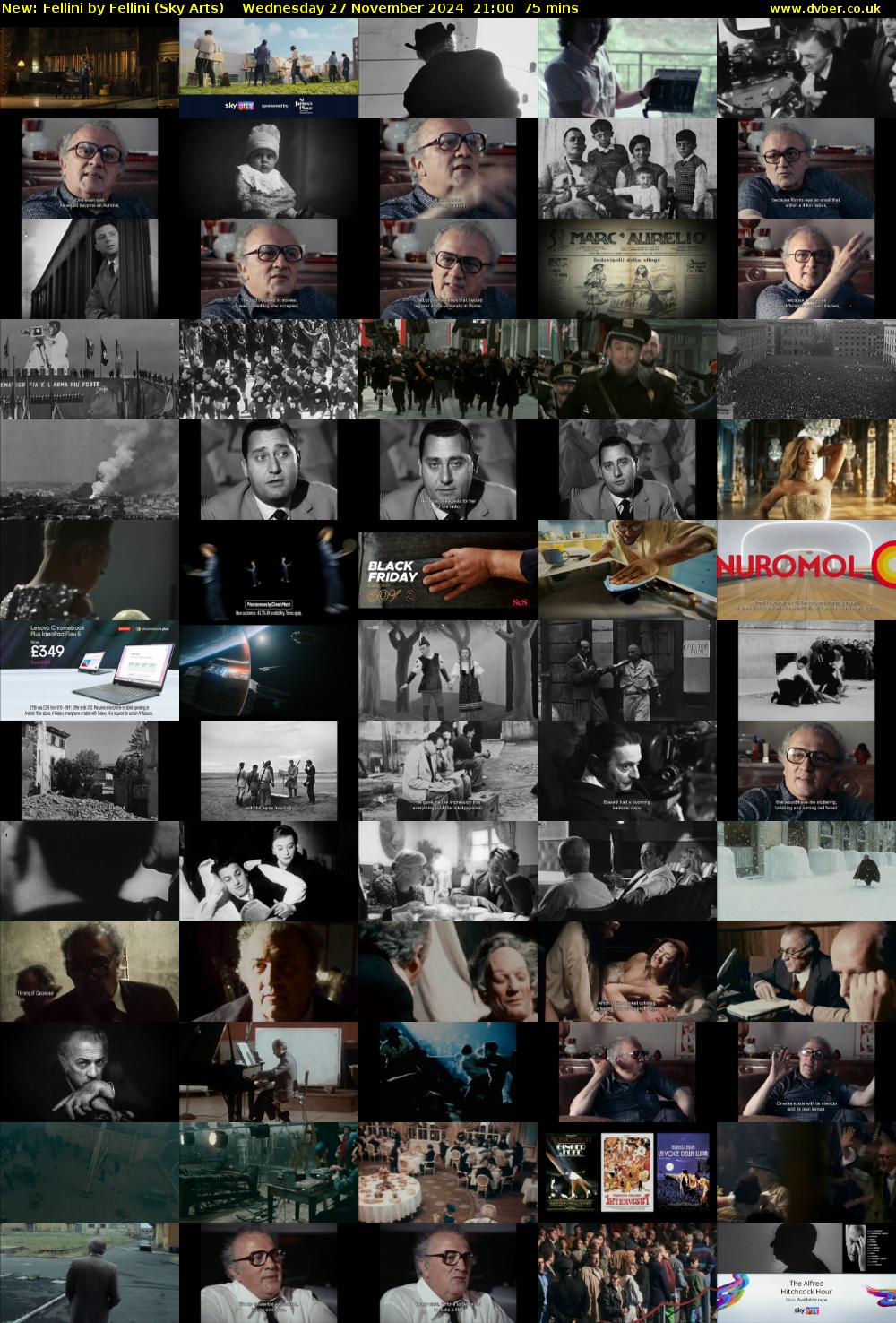 Fellini by Fellini (Sky Arts) Wednesday 27 November 2024 21:00 - 22:15