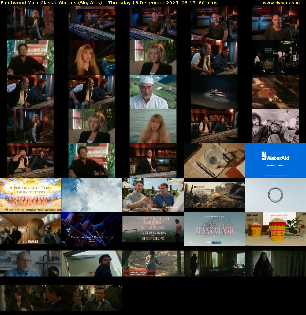 Fleetwood Mac: Classic Albums (Sky Arts) Thursday 18 December 2025 03:15 - 04:35