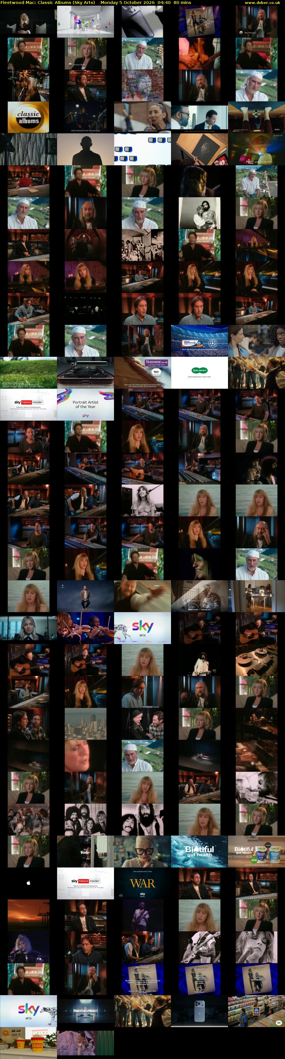 Fleetwood Mac: Classic Albums (Sky Arts) Monday 5 October 2026 04:40 - 06:00