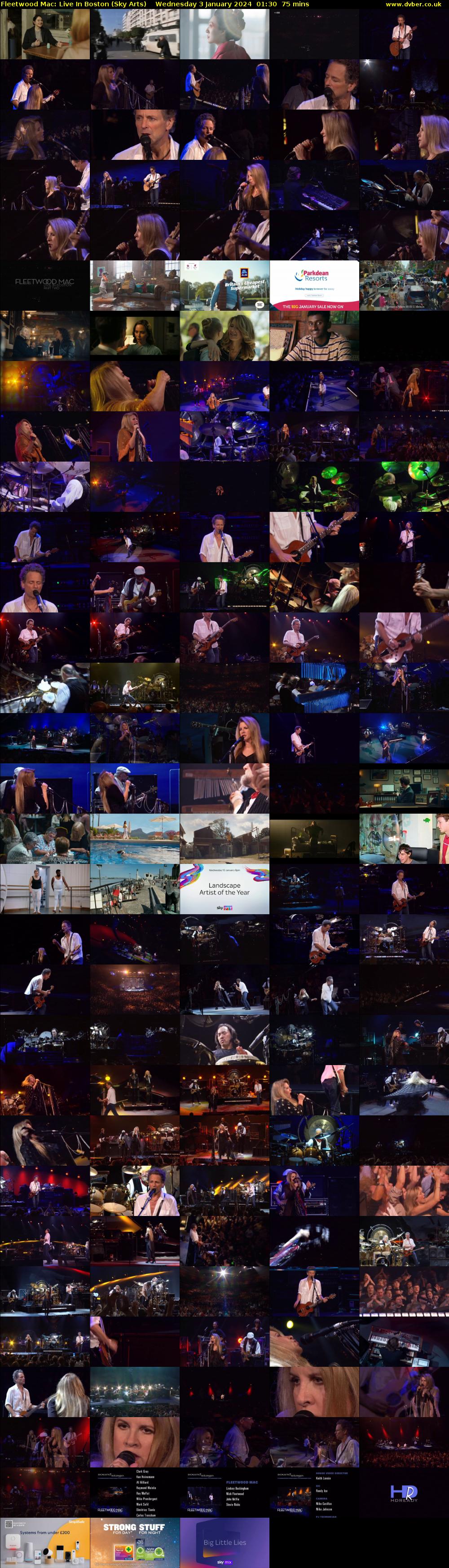 Fleetwood Mac: Live In Boston (Sky Arts) Wednesday 3 January 2024 01:30 - 02:45