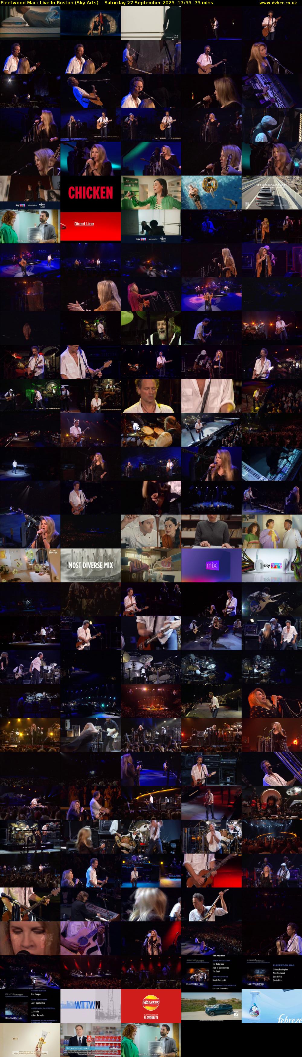 Fleetwood Mac: Live In Boston (Sky Arts) Saturday 27 September 2025 17:55 - 19:10
